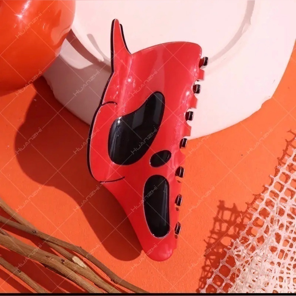 3 For $35 😈 Red Devil Horned Ghost Face Acrylic Acetate Hair Clip